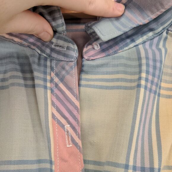 Ms Russ Womens Button Front Shirt Multi Plaid XXL Button Front Long Sleeve - Picture 6 of 16